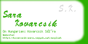 sara kovarcsik business card